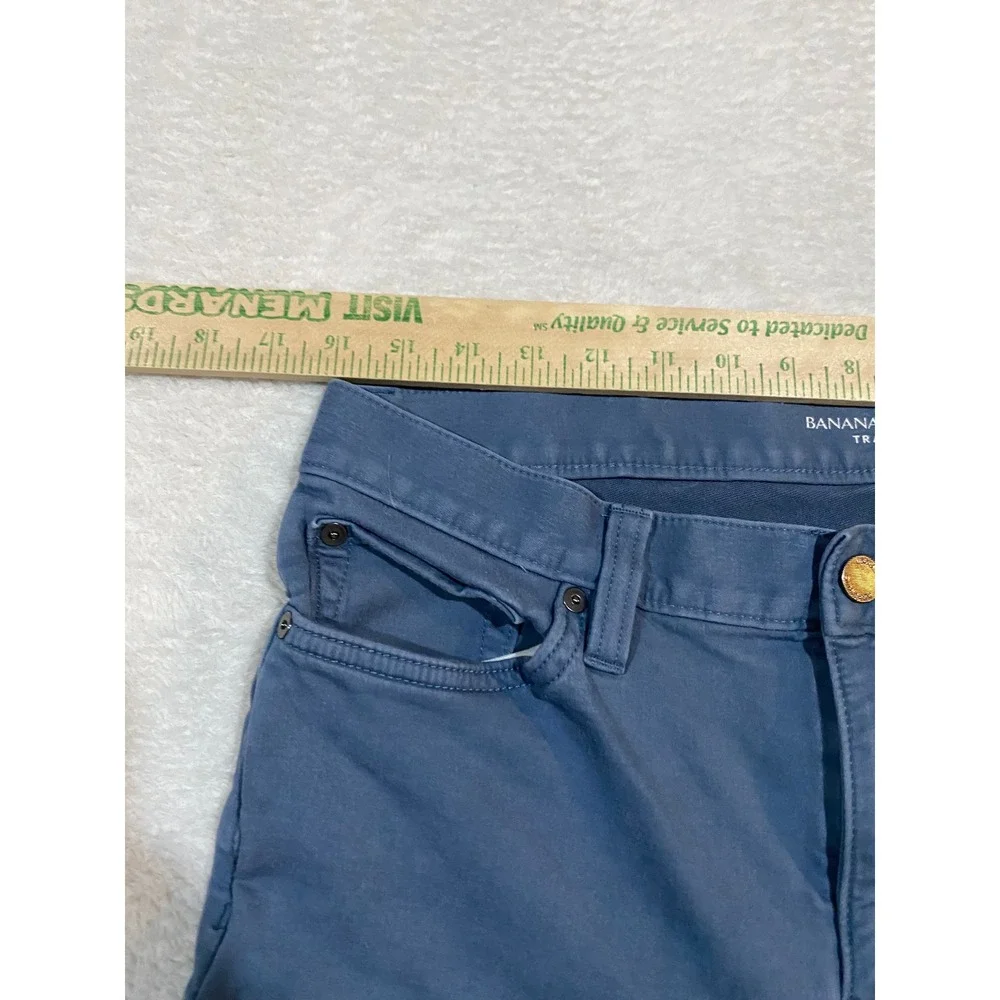 Banana Republic Traveler Pants Mens 32x34 Athletic Tapered Blue Shadow 360745-10